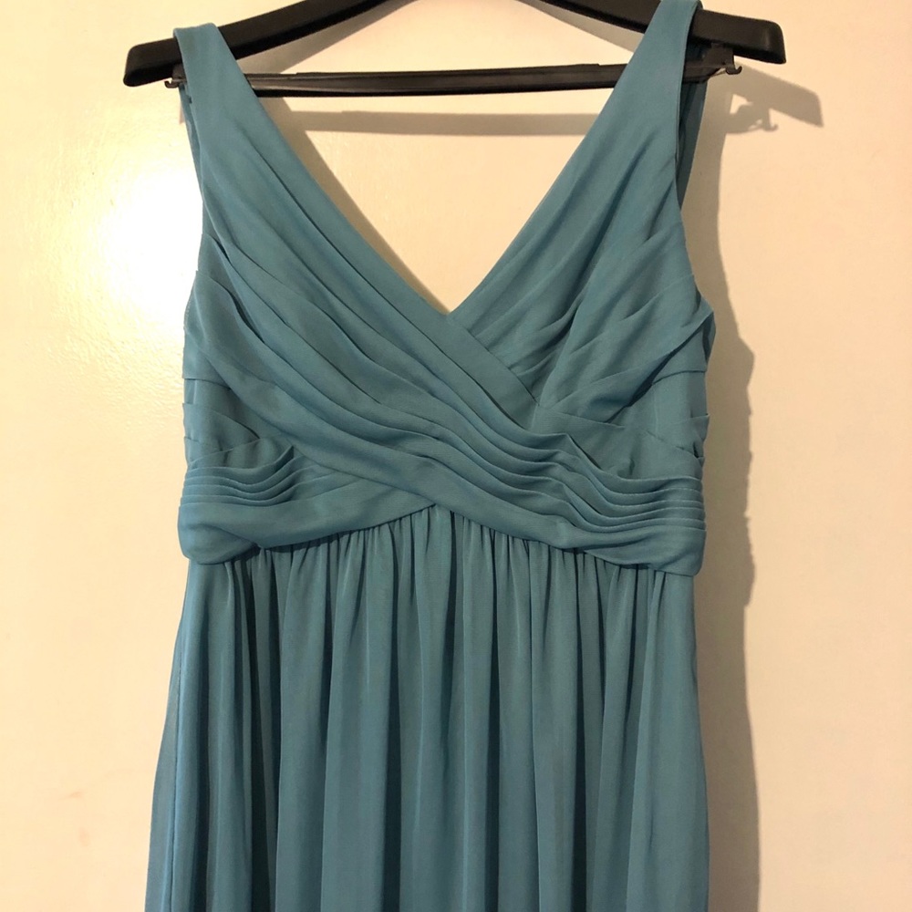 David’s Bridal Teal Bridesmaid Dress